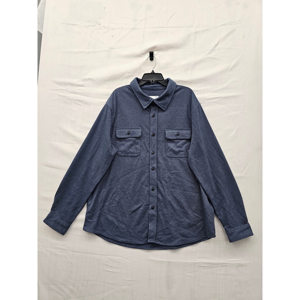 Goodfellow & Co Mens Standard Button Down Shirt Blue Rayon Blend Casual Size XXL